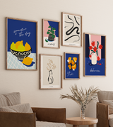Set of 6 Shades of blue Wall Art