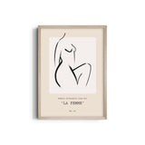 Female Silhouette line art Boho Modern Wall Art