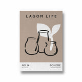 Lagom Life Pots Boho Modern Wall Art