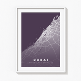 Dubai City Street Map Art - The Mortal Soul