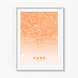 Pune City Street Map Art - The Mortal Soul