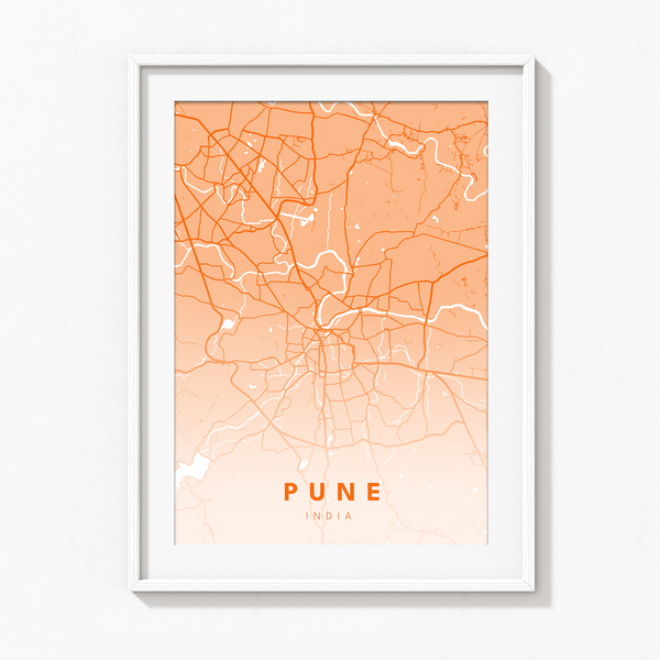 Pune City Street Map Art - The Mortal Soul