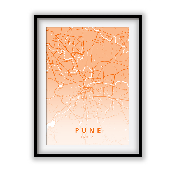 Pune City Street Map Art - The Mortal Soul