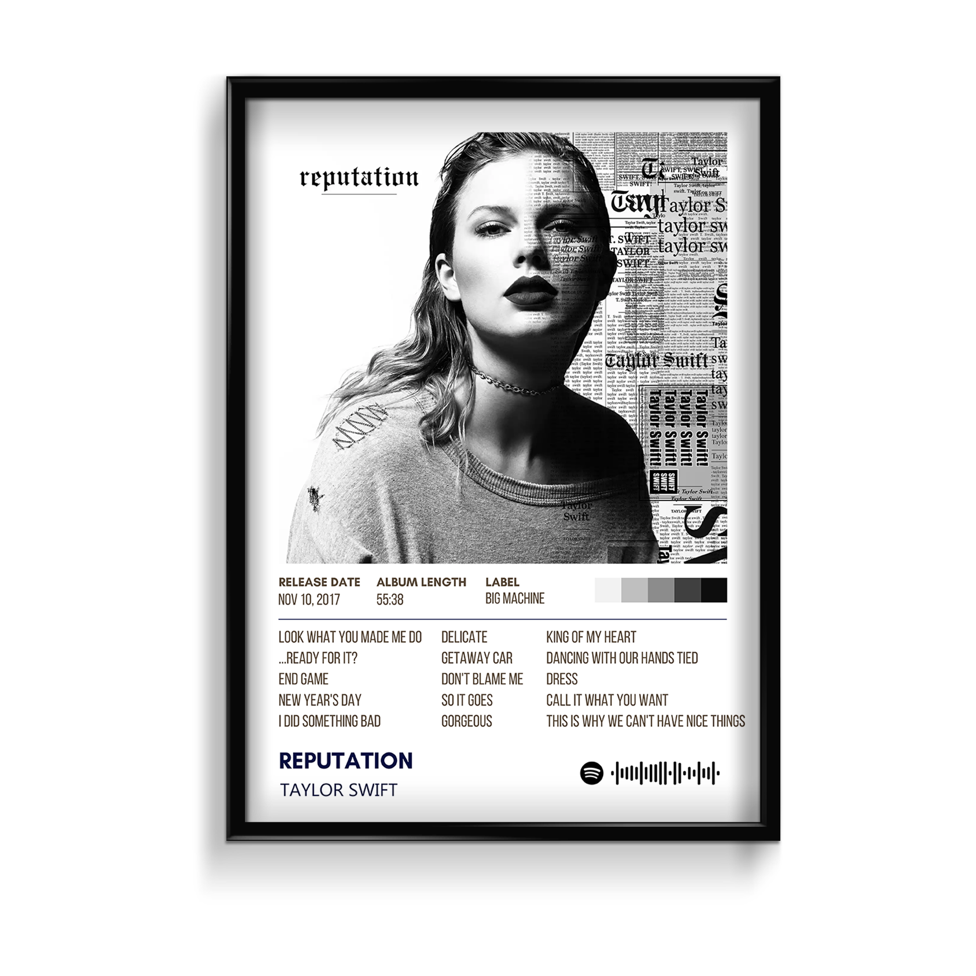 Reputation Taylor Swift Album Poster – The Mortal Soul