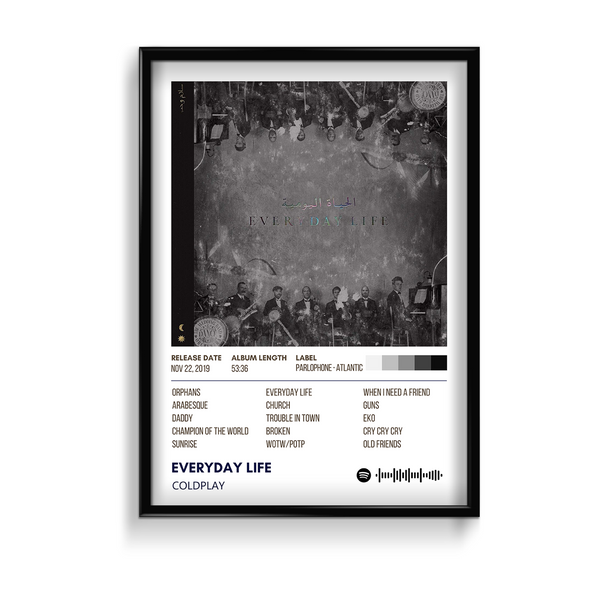 Everyday life Coldplay Album Poster