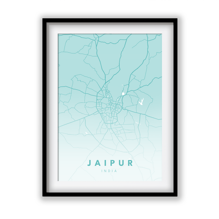 Jaipur City Street Map Art - The Mortal Soul