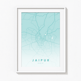 Jaipur City Street Map Art - The Mortal Soul