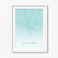 Jaipur City Street Map Art - The Mortal Soul