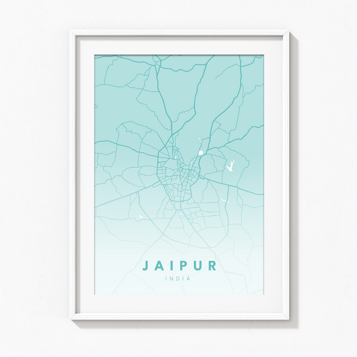 Jaipur City Street Map Art - The Mortal Soul