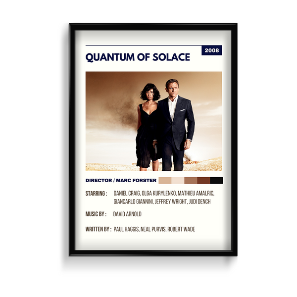 Quantum of solace James Bond Retro Wall Art
