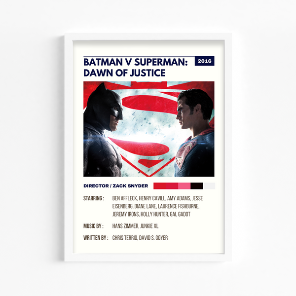 Batman Vs Superman Dawn of Justice Retro Wall Art