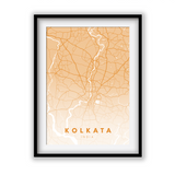 Kolkata City Street Map Art - The Mortal Soul