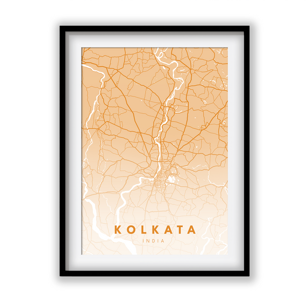 Kolkata City Street Map Art - The Mortal Soul
