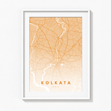 Kolkata City Street Map Art - The Mortal Soul
