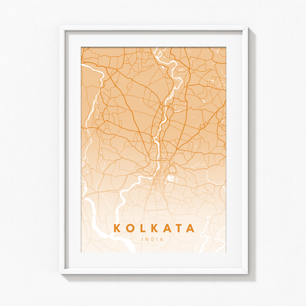 Kolkata City Street Map Art - The Mortal Soul