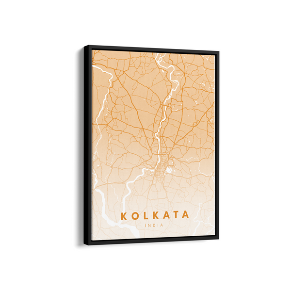 Kolkata City Street Map Art - The Mortal Soul