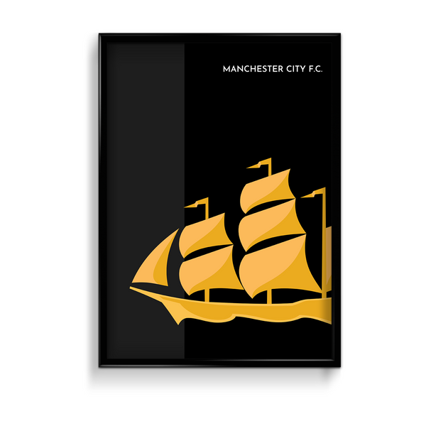 Manchester City F.C. Ship Dark Premium Wall Art - The Mortal Soul