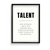 Talent Quote Wall Art