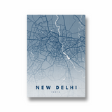 New Delhi City Street Map Art - The Mortal Soul