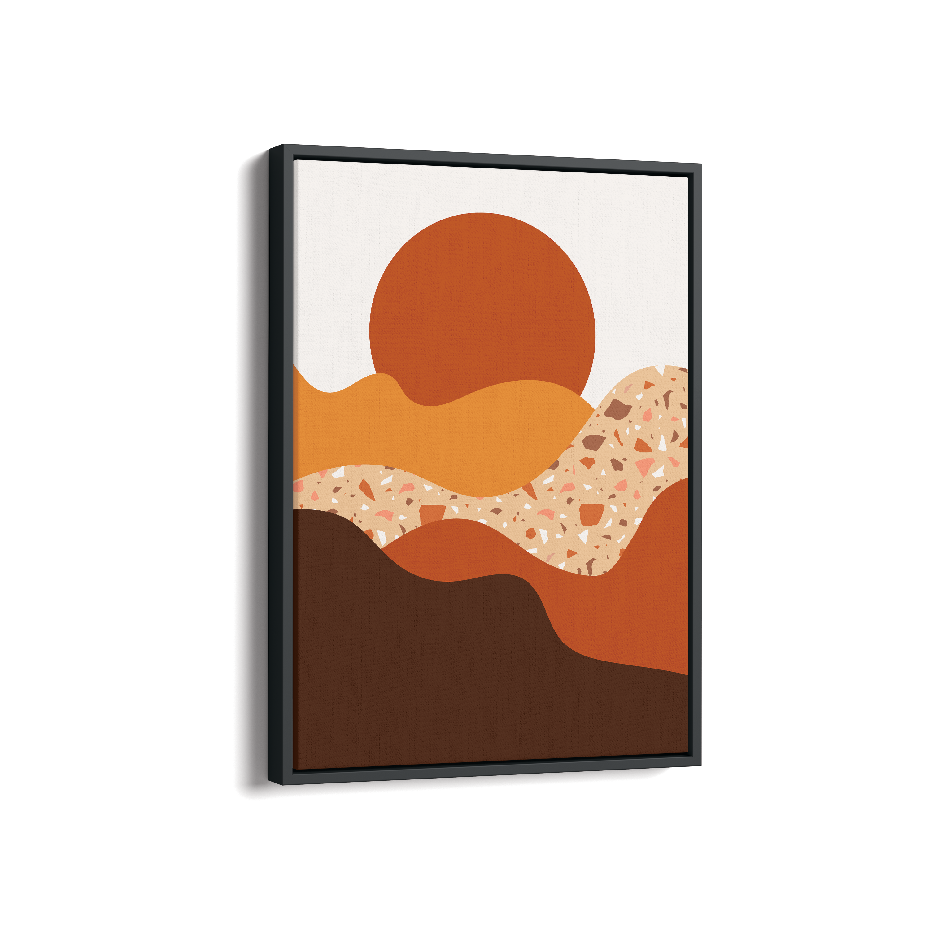 The Red Sun - Minimal Landscape Modern Wall Art - The Mortal Soul