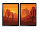 The Red Dream - Minimal Landscape Modern Wall Art